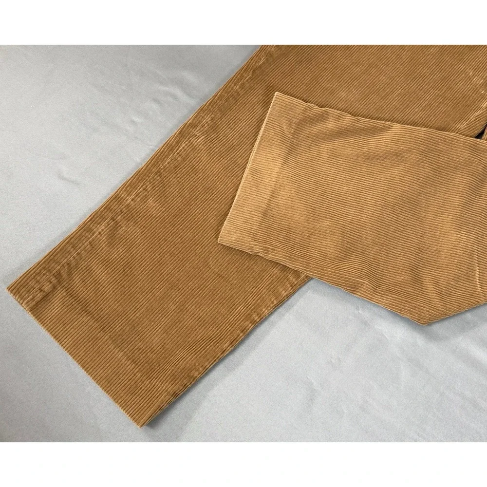 L.L.Bean Corduroy Pants Mens 35 Tan Excellent Comfort‎ Waist Wide Wale Cotton